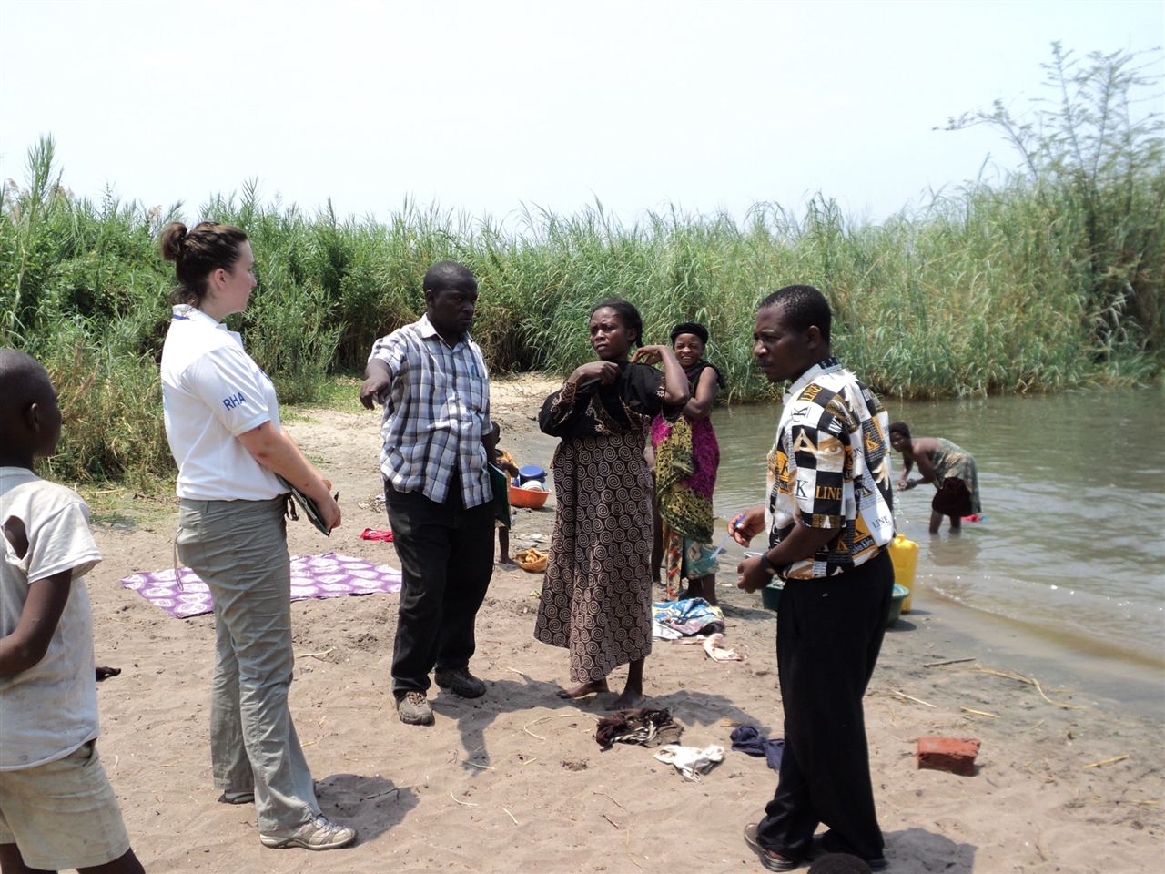 Meeting community members during a field assessment.