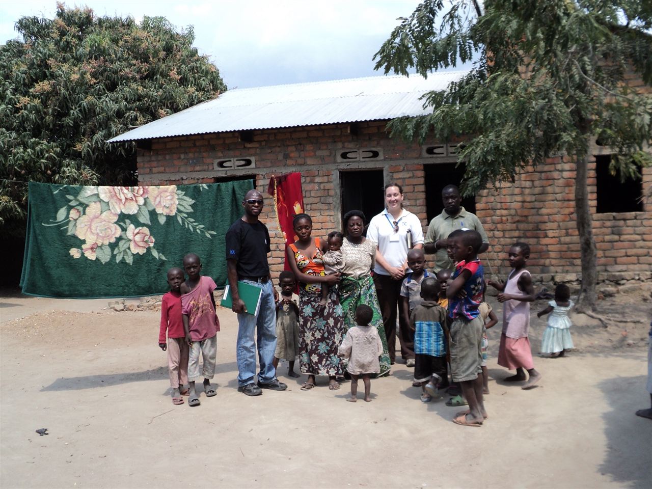 A household visit during community health work.