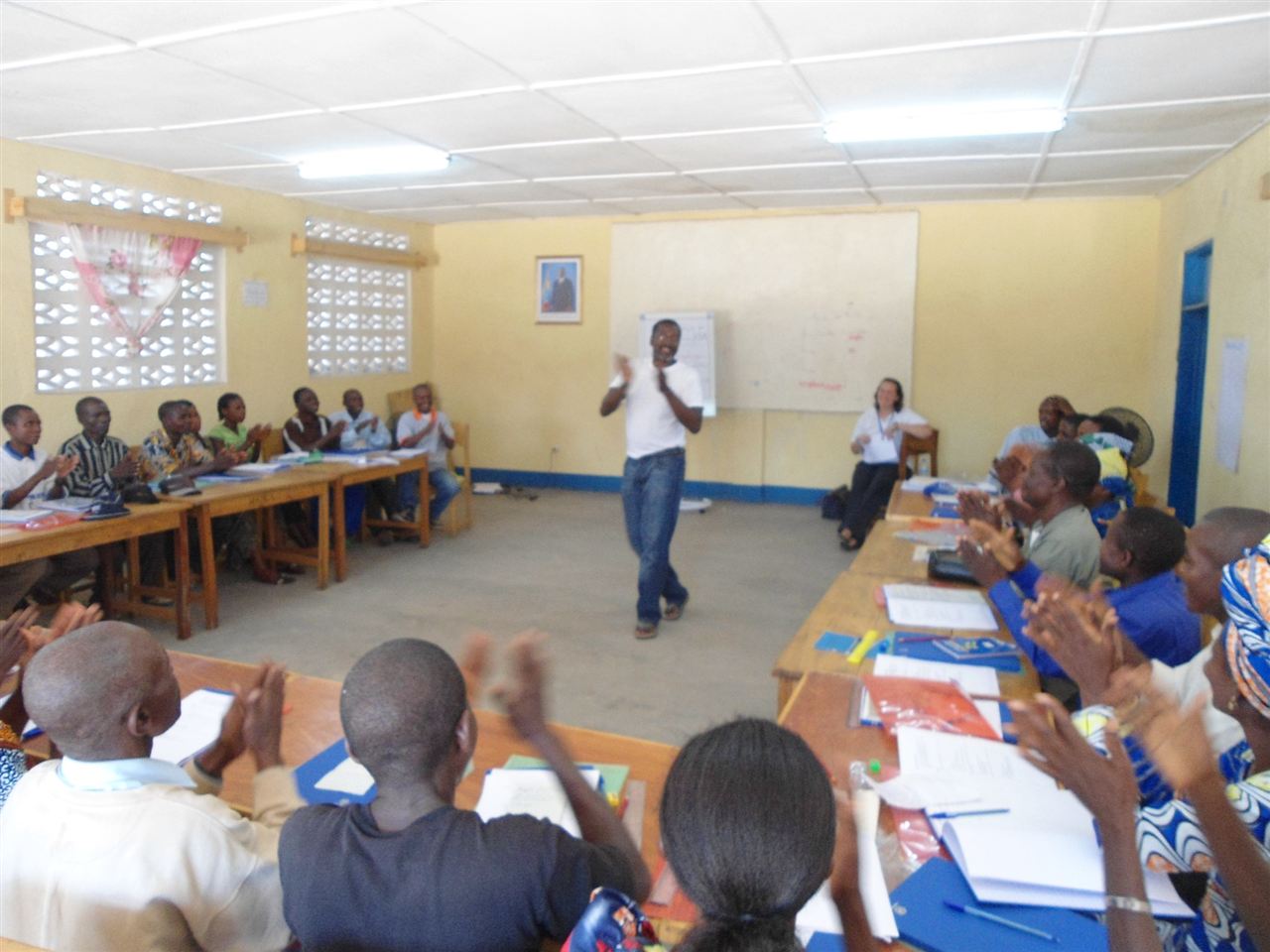 A community health training session.