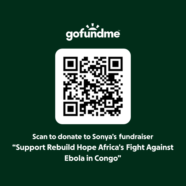 QR code to donate to the Support Rebuild Hope Africa's Fight Against Ebola in Congo fundraiser on GoFundMe
